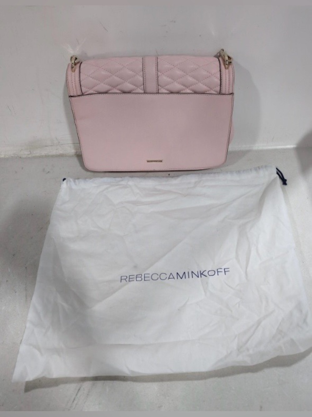 Rebecca Minkoff Chic pink chevron Quilted Crossbody chain strap purse